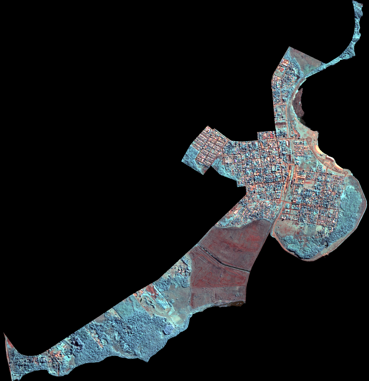 Imagen CBERS-4A WPM pansharpen 8 m color de Malvinas